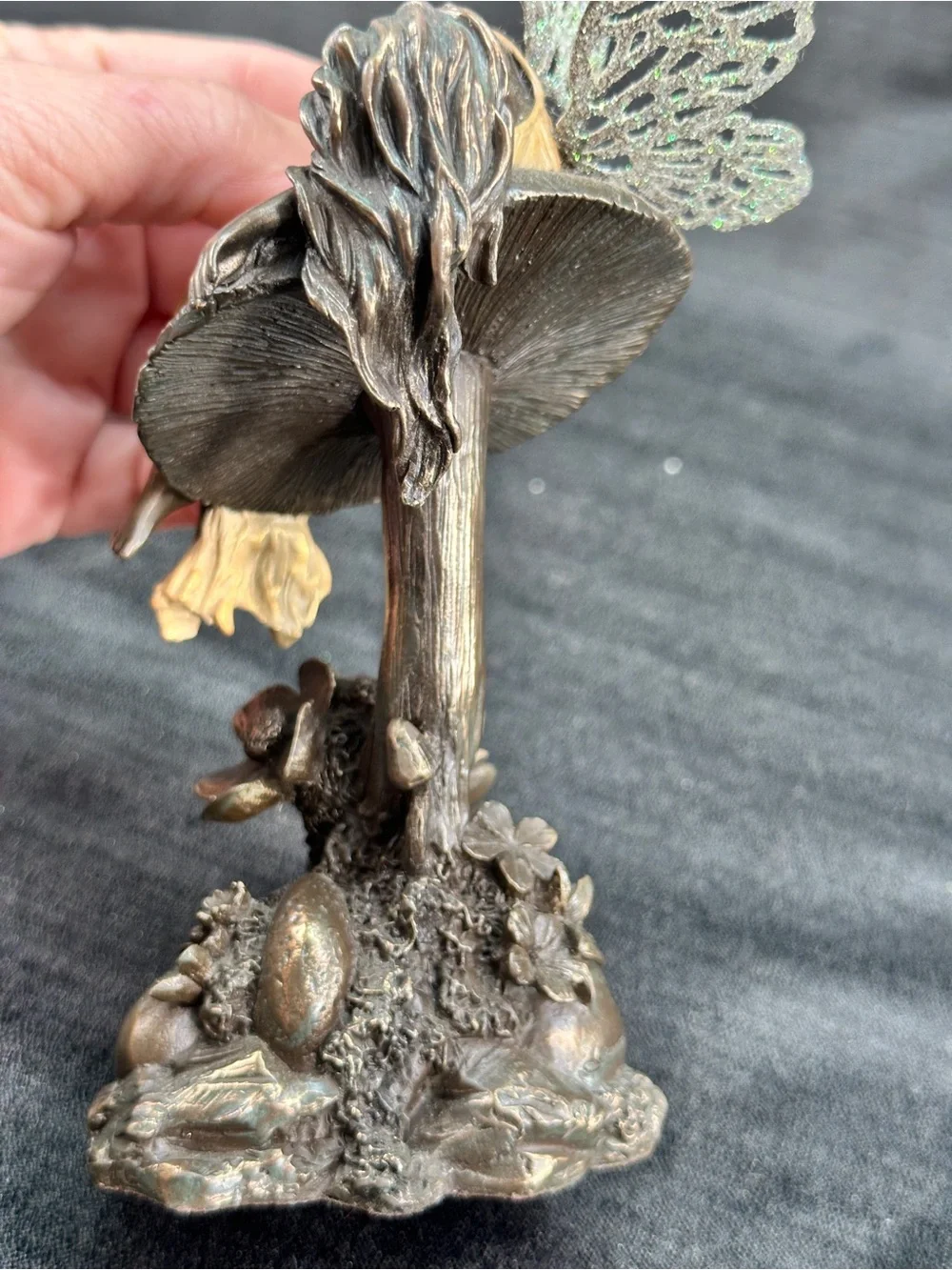 Genesis Fine Arts Little Fairie Sleeping Hand Painted Cold-Cast Bronze Figurine